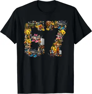 100% Cotton 67 Six Seven Birthday Meme Viral Italian Brainrot Halloween T-Shirt