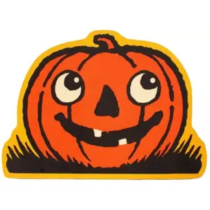 Creepy Co. Beistle JACK O LANTERN ACCENT RUG 36x25" Halloween Spooky Pumpkin