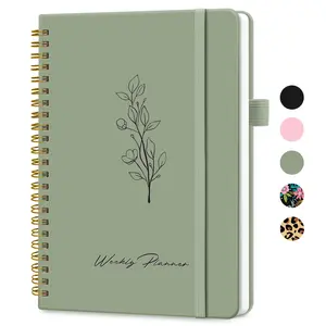 Undated Weekly Planner, Weekly To Do List Notebook with Goal & Habit Tracker Organizer, A5 Weekly Planner Notebook with Spiral Binding, 6.1" x 8.2" - Green