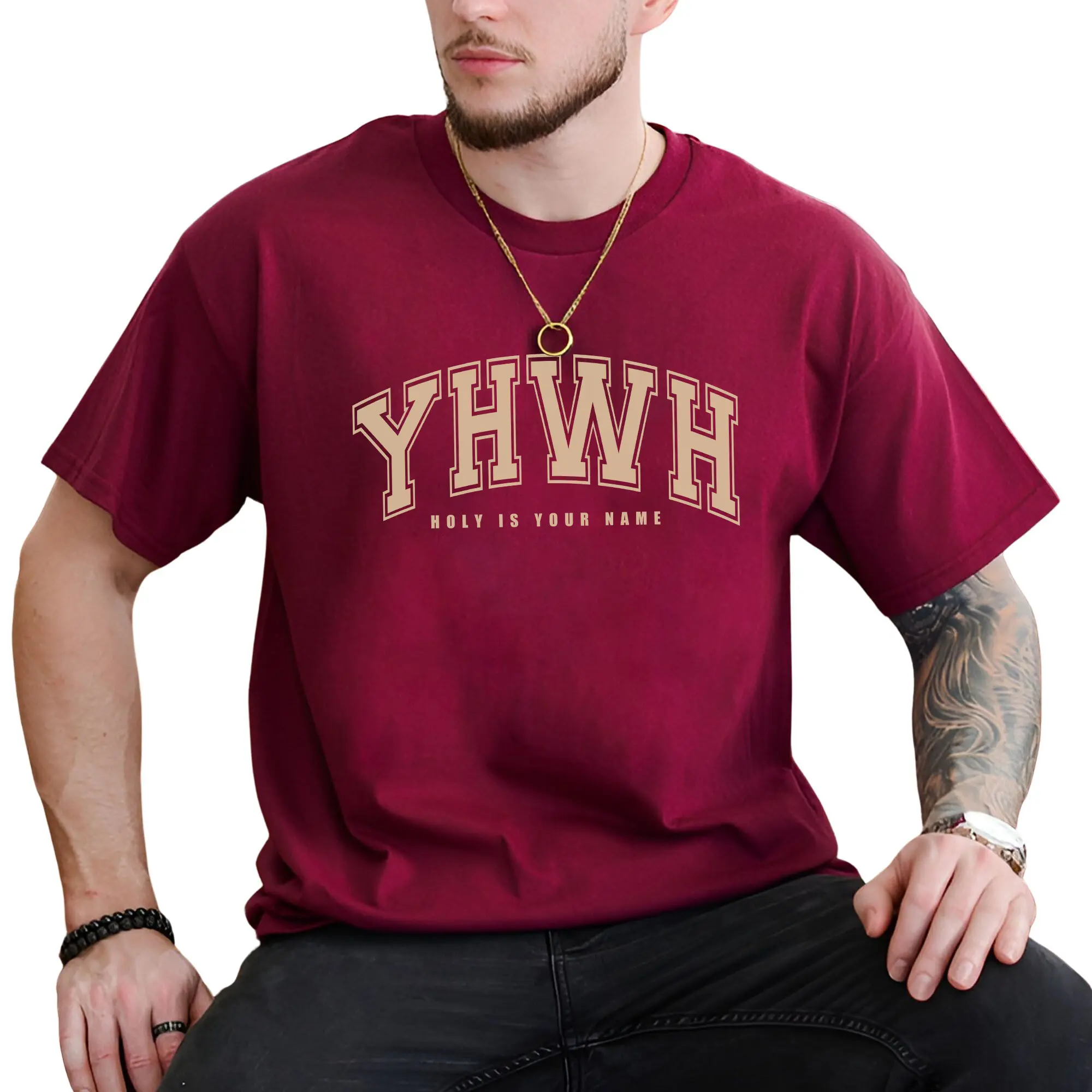 YHWH Holy Is Your Name Tee, Varsity YHWH Shirt, Yahweh Shirt, Aesthetic Christian Tee, Jesus Apparel, Religious Outfit, Christian Believer Gift, Bible Verse Tee, Comfort Cotton Unhinged Tee, Casual Men's Tops, Oversized Menswear, Relaxed Fit Chic Style