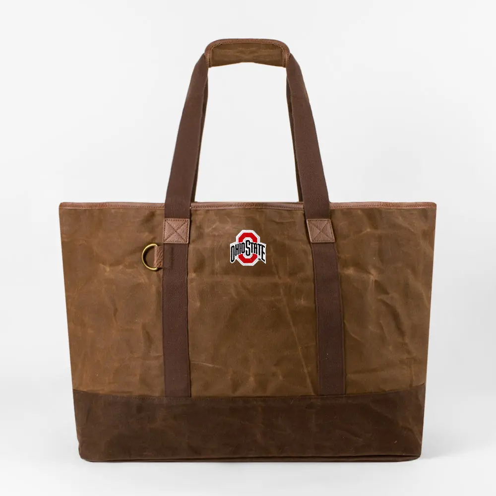 Ohio State Buckeyes Waxed Canvas Extra Large Tote Bag | Brown