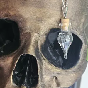 Tiny Vivianite Corpse Crystal Vial Pendant