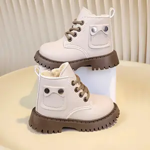 Chic Retro Chelsea Boots for Youngsters - Soft Sole, Zip/Lace-Up, Cozy Fleece Lined - Perfect for Fall & Winter - Youngsters & Youngsters's Footwear