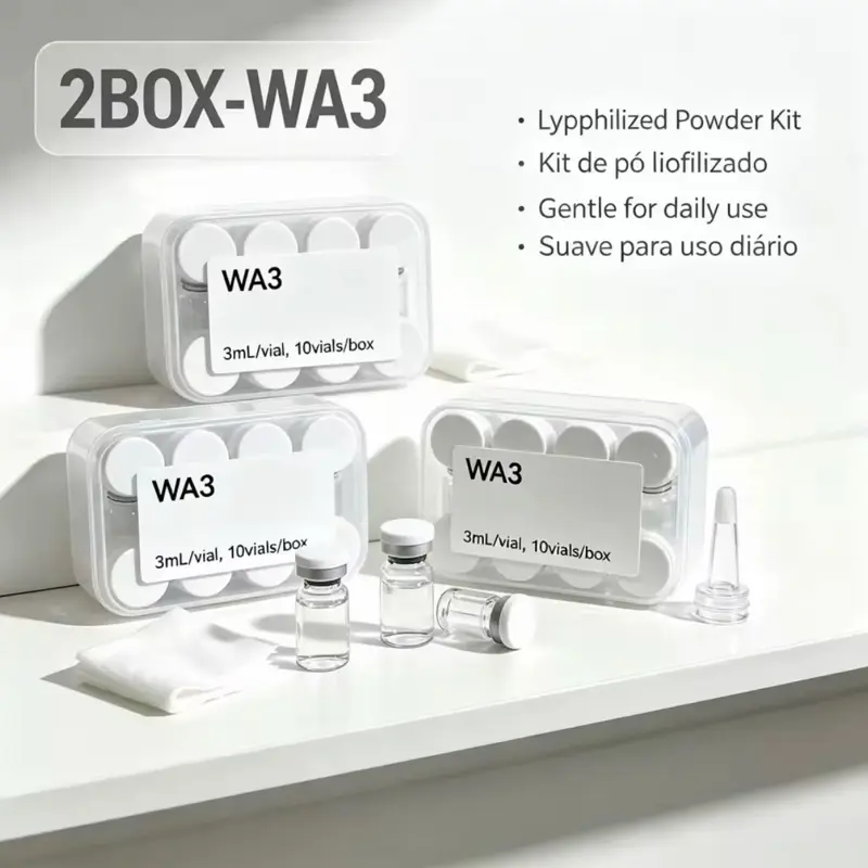 Solution in Premium Glass Vials 3ML 1 Pack,Triple 2 boxes of Purified Water (WA3, Designed for daily skincare use, providing hydration, moisture retent