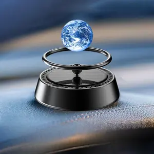 Solar powered car dashboard aromatherapy diffuser - stylish aluminum alloy planet design, long lasting fragrance small car center console decoration (no perfume included)