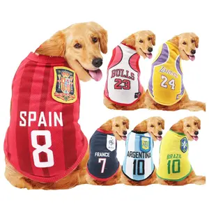 Pet Vest for Large Medium Small Dogs Cats, World Cup Soccer Jersey, Basketball Dog Clothes, Cat Accessories, Pet Apparel
