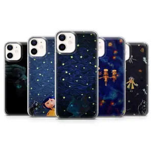 Coraline Phone Case Buttons Gothic Compatible with iPhone 17, 16, 15, 14, 13, 12, 11, X & Galaxy.