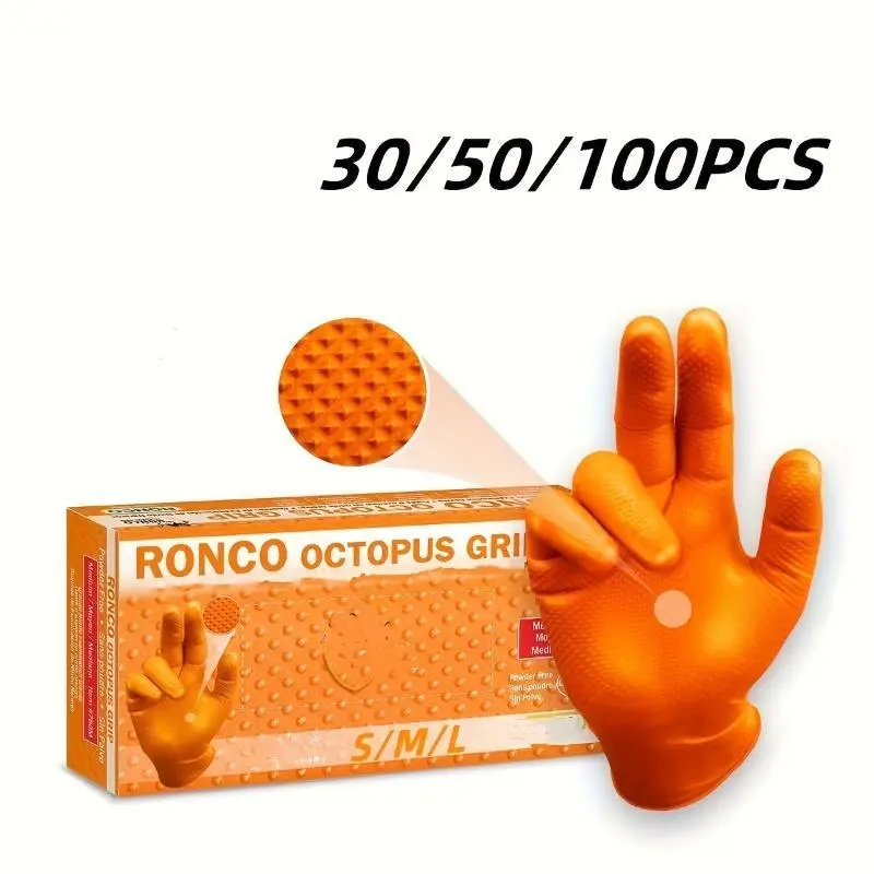 Embossed Diamond Texture Disposable Thick Nitrile Gloves, Suitable for Kitchen, Bathroom, Outdoor and Car Cleaning, Pet Bathing, Household Cleaning, Disposable Thickened Gloves