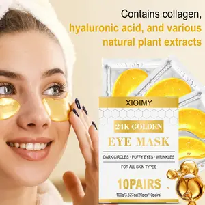 20pcs 24k Collagen Gold Eye Masks, Under Eye Patches, Reduce Dark Circles, Hides Dark Circles, Skincare, Anti-Wrinkle, Deeply Nourish Eye Area, Hyaluronic Acid, Panthenol