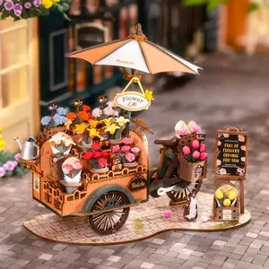 Rolife Blossom Cart 3D Wooden Puzzle TGS03 white collection wooden beam beads diy 4x4x16 wood diy kits