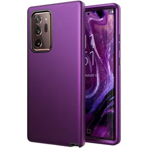 for Galaxy Note 20 Ultra Case, Cover 3 in 1 Full  Heavy Duty Protection Hybrid Shockproof TPU Bumper Protective Case for  Galaxy Note 20 Ultra 6.9inch Purple