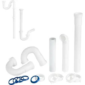 Bathroom Sink Drain Kit for Most 1-1/4” Bathroom & Kitchen Sink Drain Repair 1-1/4” P Trap or S Trap Sink Plumbing Kit Sink Pipe Replacement Parts