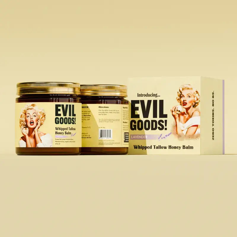 EVIL GOODS Whipped Beef Tallow & Manuka Honey Face Cream| 100% Natural Moisturizer
