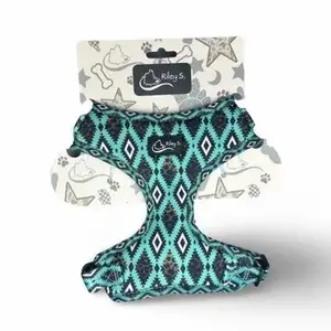 RILEY S. DOG HARNESS - TEAL LEOPARD