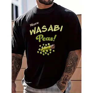 100% Cotton More Wasabi Peas T-Shirt - Wasabi Spicy Snack Food T-Shirt Women's Men's Graphic Tee Crew Neck summer vacation Tops