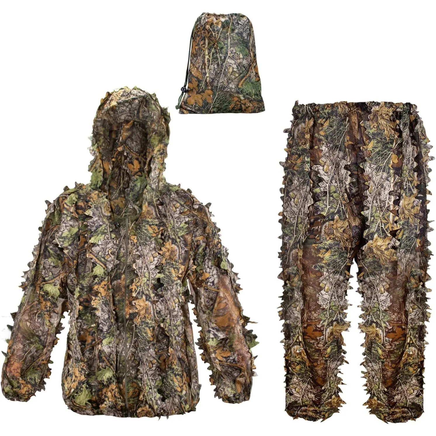 Leafy Hunting Suit - Comprehensive Hunting Gear with Turkey Hunting Apparel for Outdoor Jungle, Halloween Camouflage Wilderness & Adventure, Nature