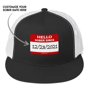 Hello Sober Since Trucker Cap w/ Personalized Sobriety Date