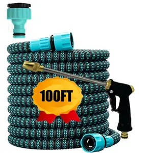Scalable Garden Hose With Spray Gun - Triple Expansion, Durable Rubber Material, Suitable For Cleaning And Maintaining Lawns, Ideal For Watering And Gardening, Flexible Extension Hose