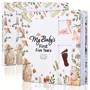 Book from Birth to 5 Years - 124-Page Milestone Memory Scrapbook with Archival Paper & Binding, Gender-Neutral Journal for &, First 5-Year Photo Album, Shower Gift