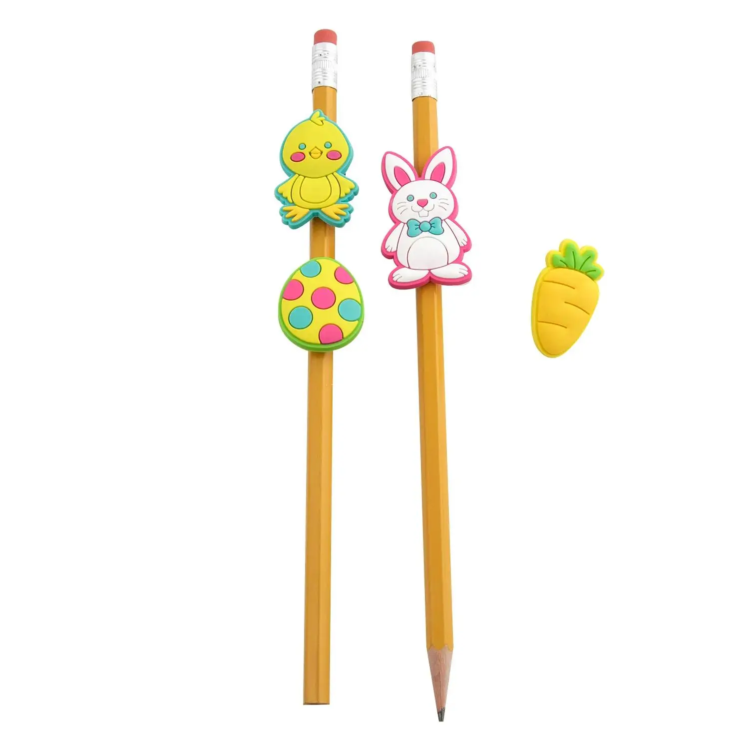 1" – 1 1/2" Bulk 48 Pc. Easter Themed Rubber Pencil Charms Assortment