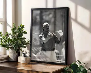 [Sale off up to 50%]-[FREE-SHIP] Michael Jordan Golf Wall Art, Black & White Sports Poster, Iconic Athlete Print, Golf Decor for Home Office or Game Room (No Frame)