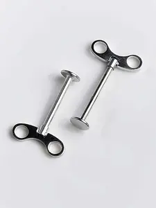 1pc 304 Stainless Steel Gothic Punk Facial Piercing Ear Post - Lip & Bone Stud, Key Switch Valve Faucet Compatible Body Jewelry for Men & Women, Daily Wear & Parties, Uncoated Hygienic Design (No Plating) Labret Studs Replacement
