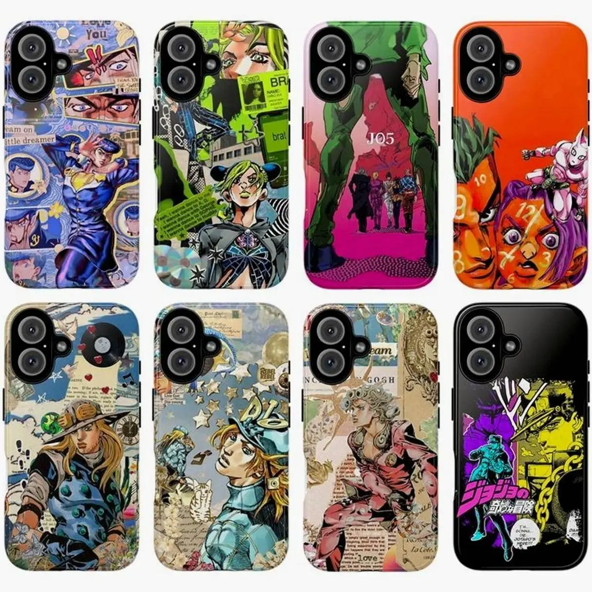 Jojo Anime 2-in-1 Film Case Phone Accessory - Soft TPU, Shockproof Protection, Precise Cutout for iPhone 17/16/15/14/13/12 Plus/Pro/Max & Samsung S25-S22 - Ideal Birthday Gift