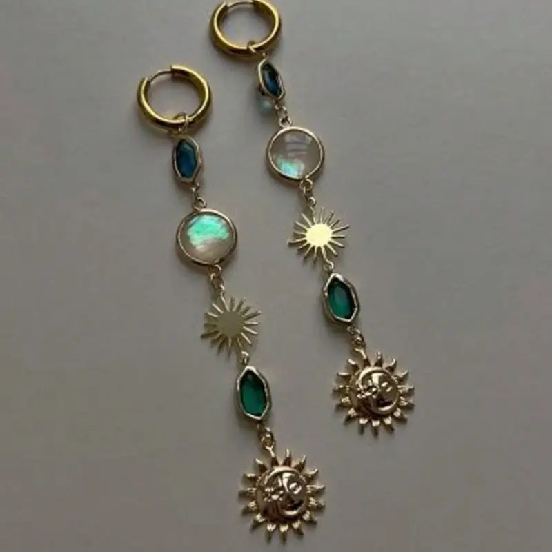 Vintage Luxury Moon Sun Earrings Set for Women, Perfect for Any Occasion, Ideal Gift for Loved Ones, Elegant Jewelry Accessories, High Quality Non Tarnish Anti Tarnish Earrings