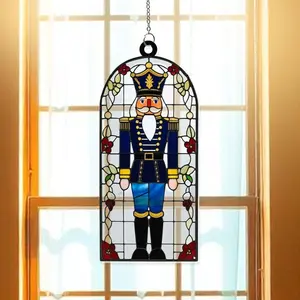 Glossy Acrylic Nutcracker Suncatcher - Light, Colorful Christmas Window Hanging Ornament, Custom Shape Decorative Wall Accent, Holiday Decoration Gift Idea