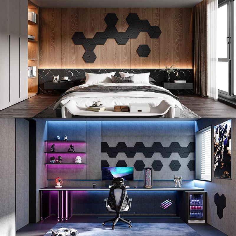 12-Piece Self-Adhesive Removable Wall Soundproof Foam Panels, High-Density Acoustic Insulation, Ideal for Home Theater and Studio, Flame Retardant Design