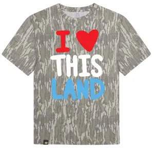 Mossy Oak I Love This Land Tee, Camo Patriotic Tee