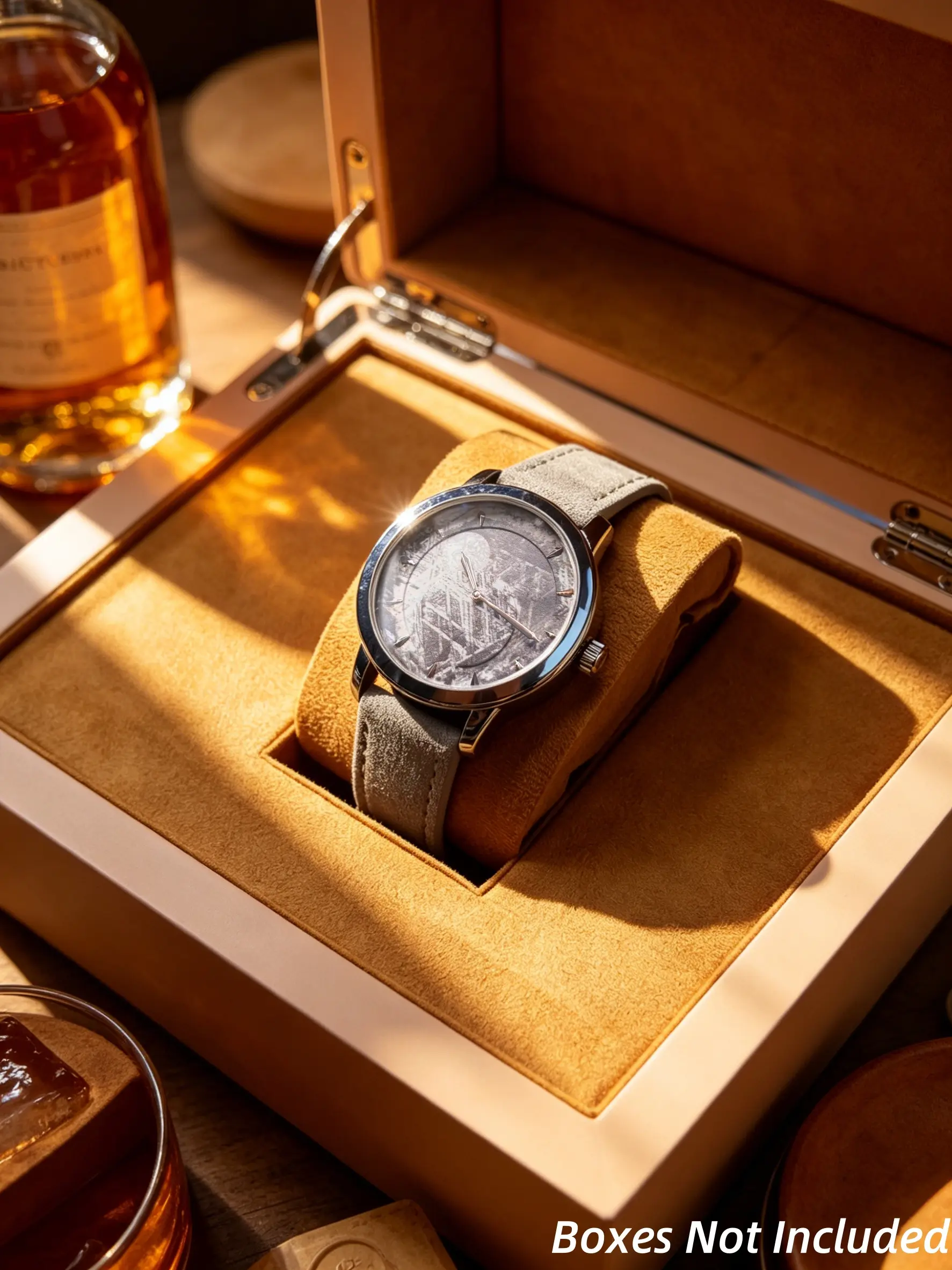 Luxury Business Watch with Meteorite Dial, Classic Round Dial, Analog Watch, Mechanical Movement, Automatic Winding, Comfortable Leather Strap, Waterproof, Gift Box Included, Business Fashion Watches