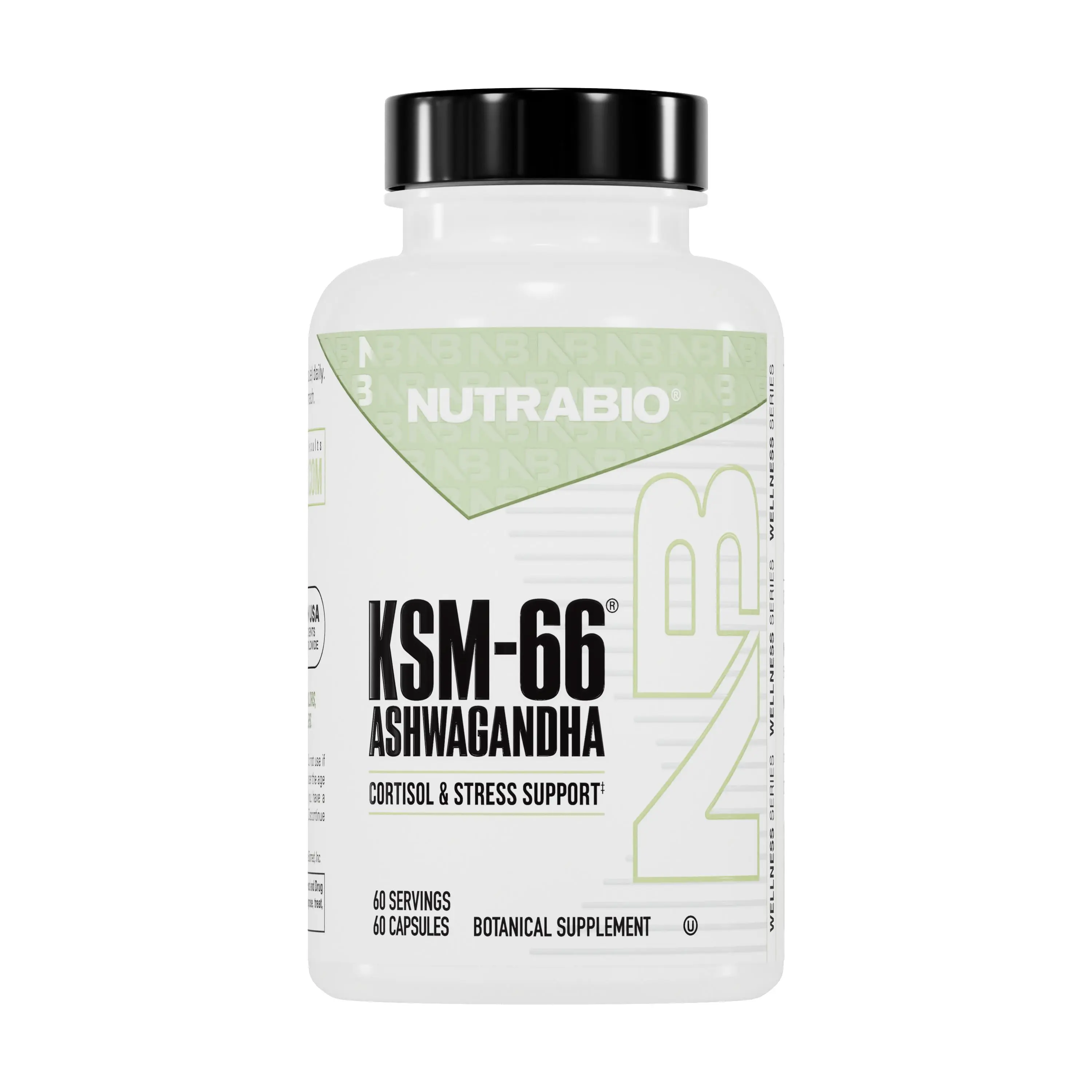 NutraBio Ashwagandha KSM-66 600mg | 60 capsules | Root Extract Supplement | Non-GMO, Gluten Free