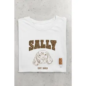 Custom dog embroidered t-shirt, custom pet embroidered sweatshirt, personalized pet embroidery B