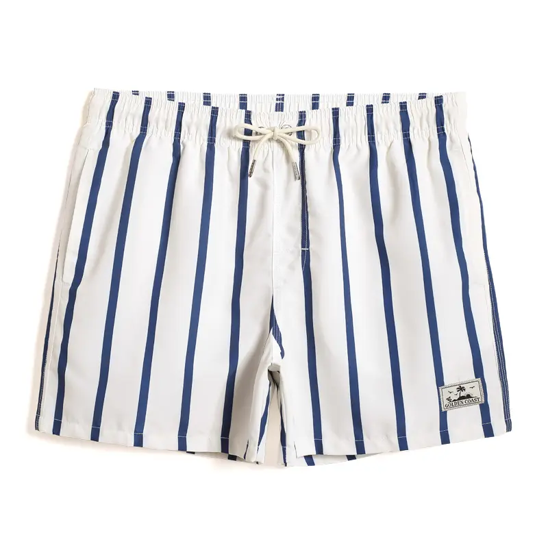 Men's Summer Seaside Beach Shorts – Quick-Drying, Fully Lined Waterproof Swim Trunks | Loose-Fit Striped Shorts for Water Parks & Vacation