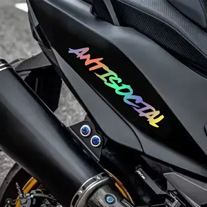 2PCS/SET Fits decor spots of commute motorcycles/personality vehicles, during morning rush traffic, this holographic rebel sticker eases commute dullness, letting ordinary vehicles show “hardcore rebel street attitude”