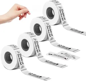 D30 Label Tape [160 Labels/Roll x 4] 12mm x 40mm Thermal Label Tape 0.47''x1.57'' Label Maker Tape Refill Compatible for Phomemo D30 Label Printer Black on Transparent, 4 Roll