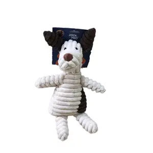 Jack & Milo Plush Dog Toy – Soft Corduroy Squeaky Chew Toy for Dogs, Dog Design