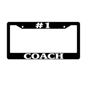 #1 Coach Black Aluminum License Plate Frame | Best Coach Gift Heavy Duty Metal Auto Accessory