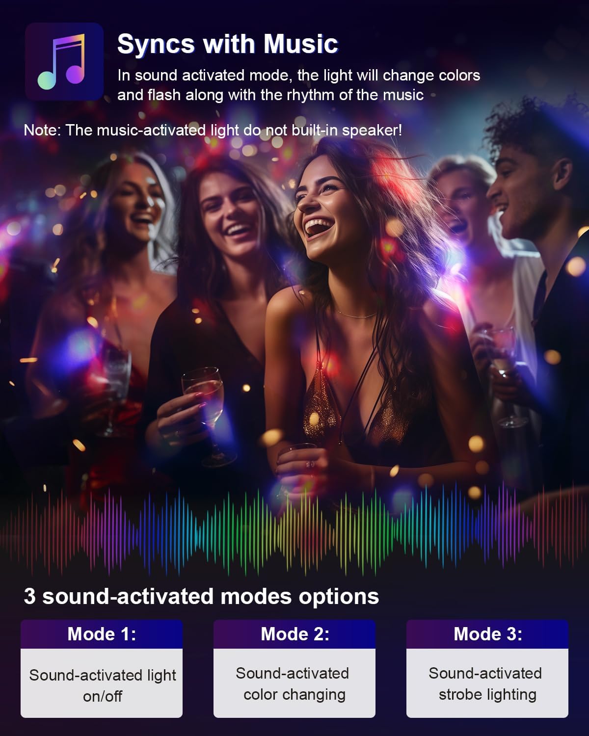 [New Deal] Sound Activated Party Lights with Remote DJ Lighting, Disco Ball Strobe Stage Light for Home Room Dance Parties and Celebrations, Adjustable Rgb Lighting, Vibrant Rgb Lighting