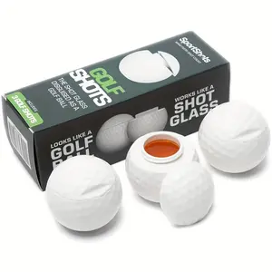 Golf Ball-Shaped Shot Glass, Golf Ball-Themed Container, Fun Golf Ball-Shaped Flask — The Perfect Gift for Golf Enthusiasts, An Ideal Christmas Present — 3-Pack