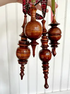 CHESTNUT FINISH WOOD FANCIES / CHRISTMAS TREE ORNAMENT