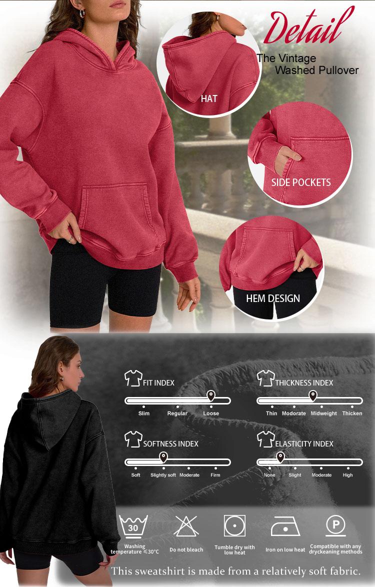 AUTOMET Fade Craft Unisex Casual Oversized Acid Wash Tops Hoodie Pullover-Athletic&Warm, Long Sleeve Relaxed Fit Sweatshirt In Soft Material,Pair with leggings-No Bleach or Detergent Needed