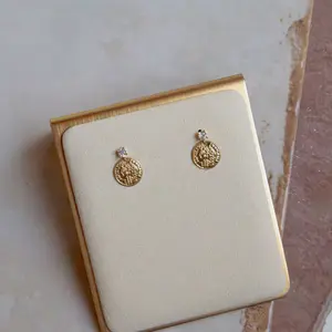 CZ Coin Drop Earrings