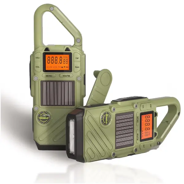 Solar Hand Crank Emergency Walkie Talkies - 3-Miles Long Range, NOAA Weather Alert Radio, Rechargeable 2-Way Radio, SOS Alarm LED Flashlight for Home Survival & Camping Hiking   Audio   Portable Walkie Talkie Handheld Walkie Talkie