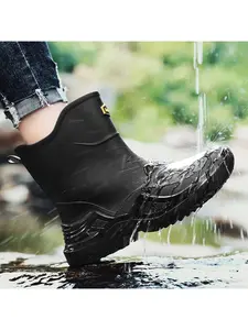Men's Waterproof Rain Shoes, Trendy All-Season Outdoor Sports Boots, Versatile Fashionable Rainboots for Men, Ideal for Outdoor Activities, Waterproof Rubber Boots