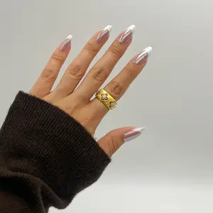 ZARIAH'S Nude French Cat Eye Acrylic Nails  Effortless Chic! 30pcs #PressOnNails