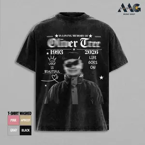 Vintage Oliv Tree Rest In Peace Bowl Cut Boy Streetwear Heavy Cotton Top, Oliv Tree Retro 90s Shirt, Oversized Graphic Tee Men, Y2k Casual Fashion Apparel, Vintage Washed Heavyweight Short Sleeve Top, Graphic Tee Unisex Heavyweight