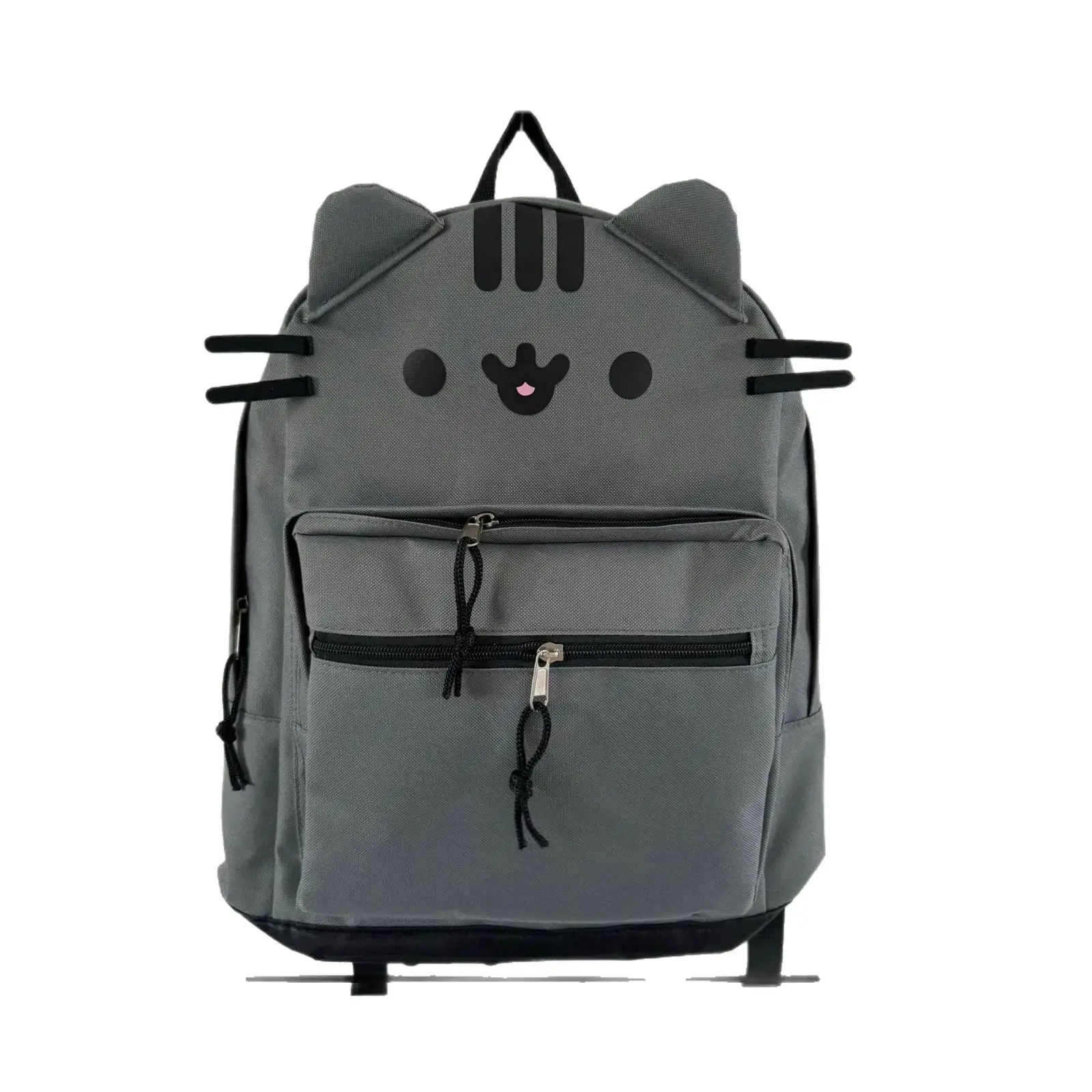 Cute Cat Backpack with Twin Back Design&Detachable Paws - Lightweight School Backpack with Adjustable Straps,Zipper Closure,Black&Grey Tabby Cat Print,Durable & Easy-Clean Material for Girls & Boys,Casual Everyday Use,School,Travel,Outings Stylish Daypack