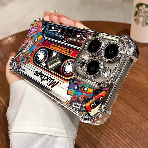 Retro Cassette-Shaped Cellphone Case - Shockproof Corners, Transparent Soft Rubber Cover for iPhone 17,16,15,14,13,12,11,X,XS,XS Max - Mobile Phone Accessories, Holiday Gift Idea